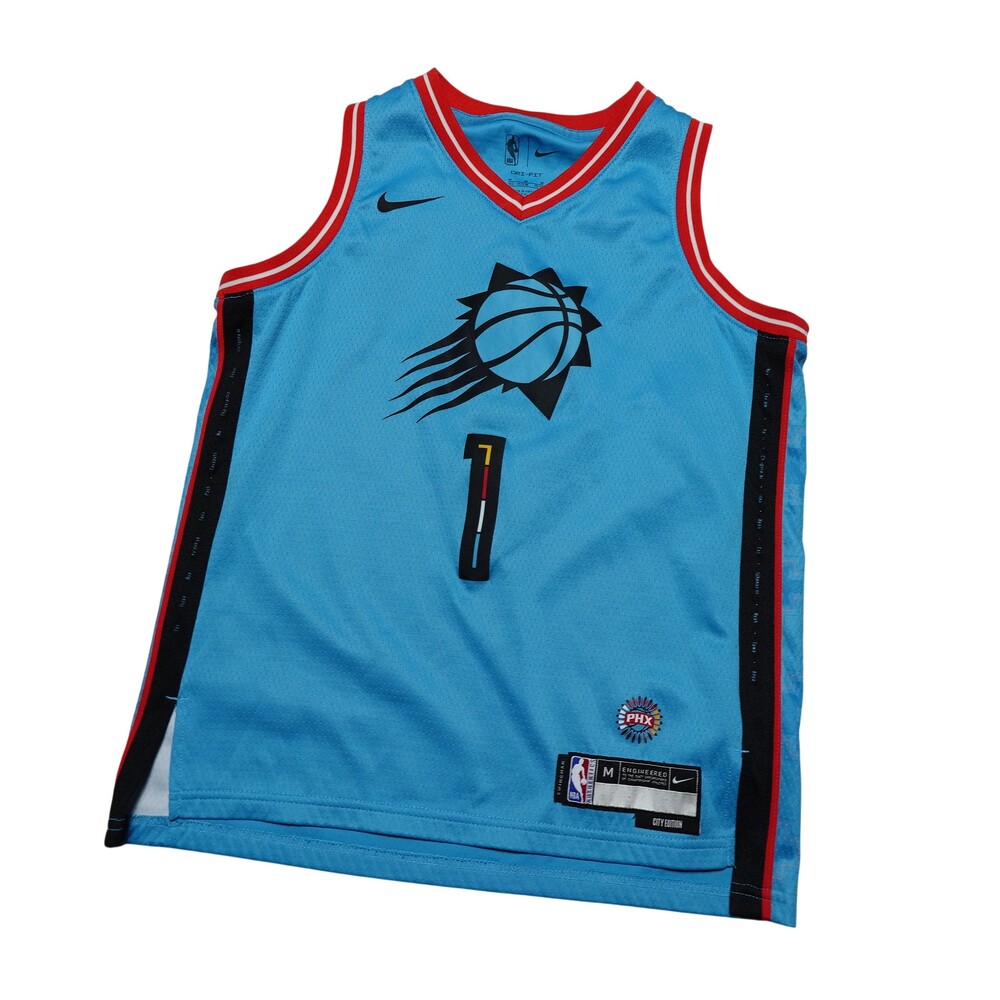 Phoenix Suns Nike City Edition Jersey Boys M Blue NBA Basketball Booker 1